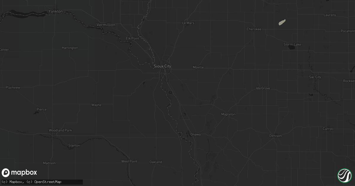 Hail map in Salix, IA on July 1, 2026