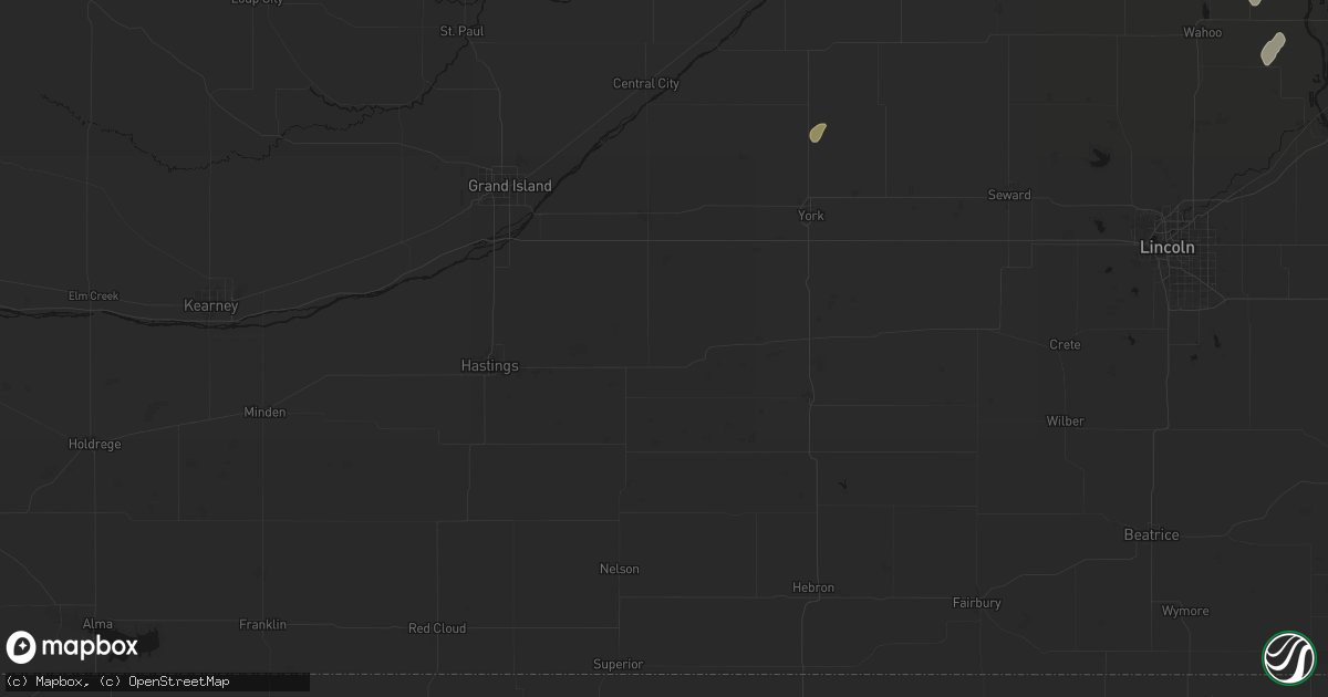 Hail map in Saronville, NE on July 1, 2026