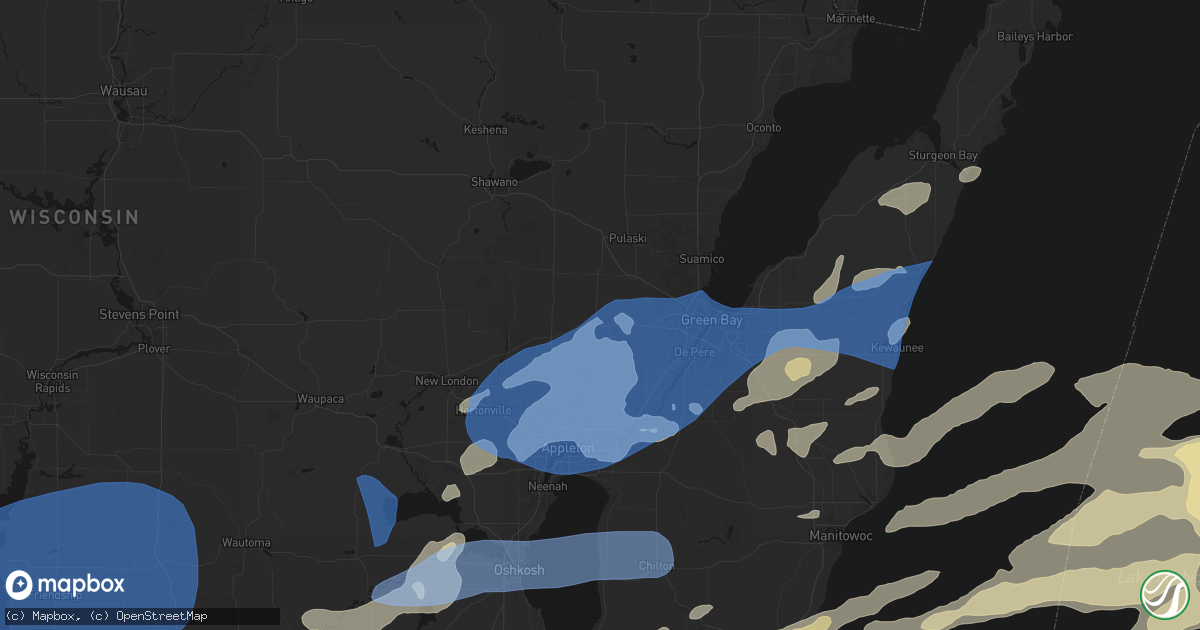 Hail map in Seymour, WI on July 1, 2026