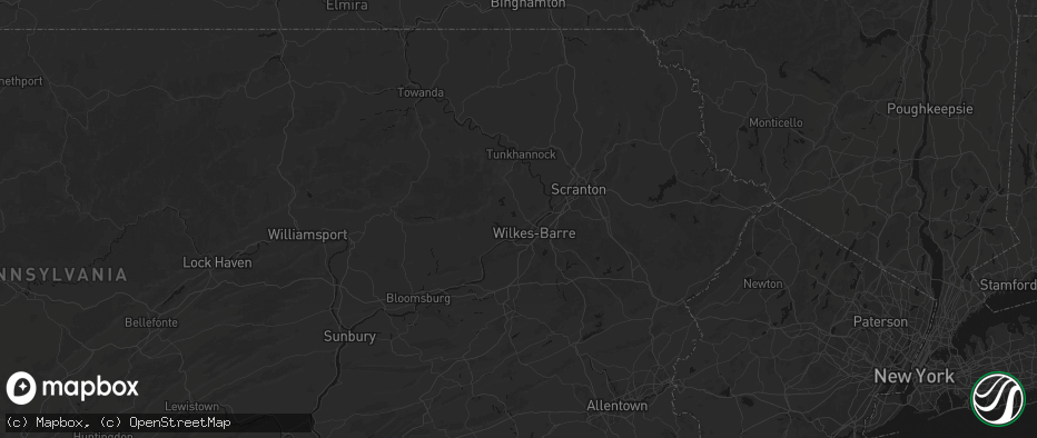Hail map in Shavertown, PA on July 1, 2026
