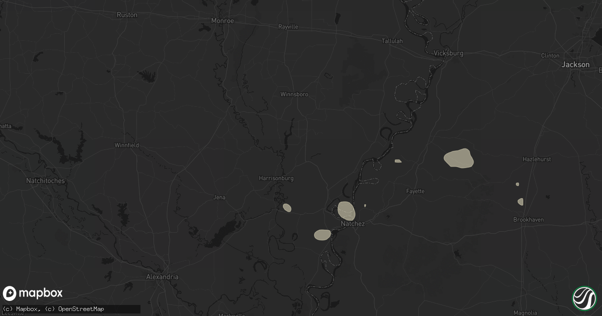 Hail map in Sicily Island, LA on July 1, 2026