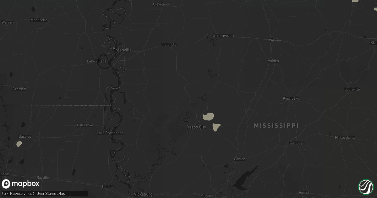 Hail map in Silver City, MS on July 1, 2026