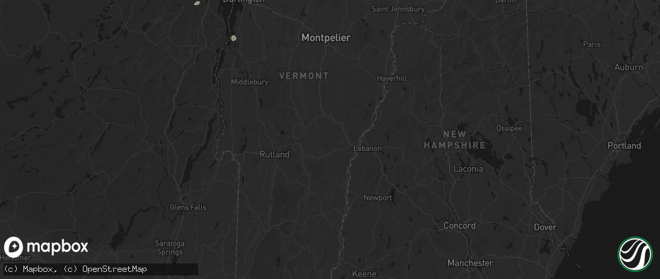 Hail map in South Pomfret, VT on July 1, 2026