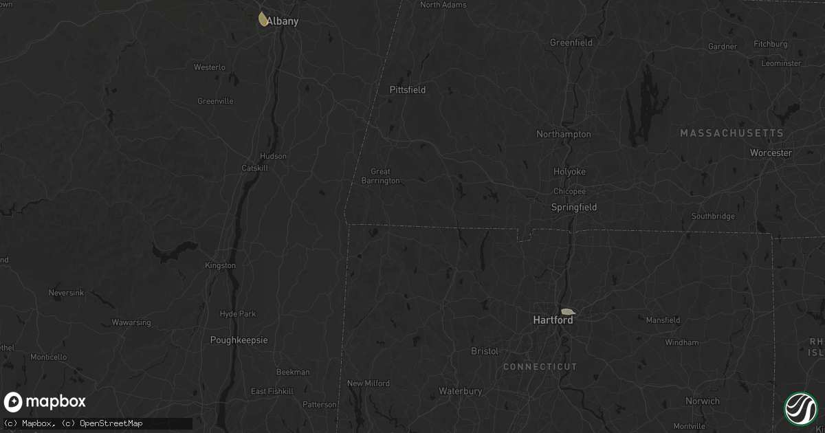 Hail map in Southfield, MA on July 1, 2026