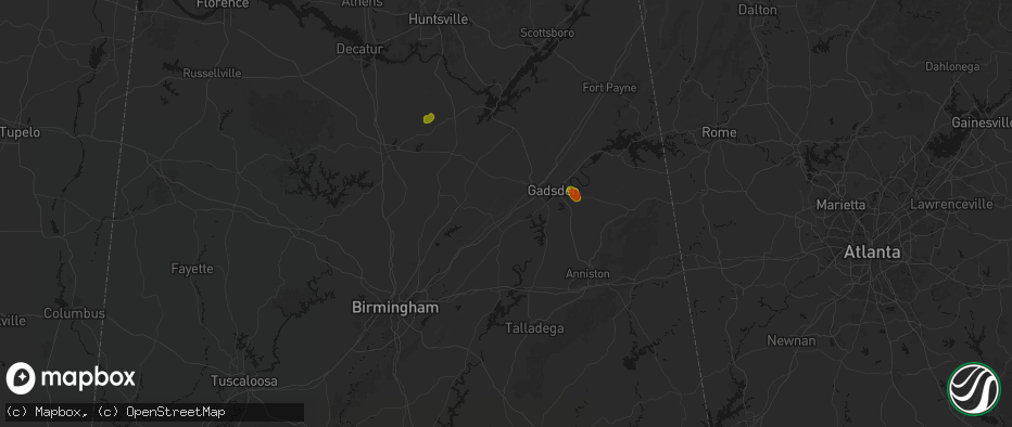 Hail map in Steele, AL on July 1, 2026