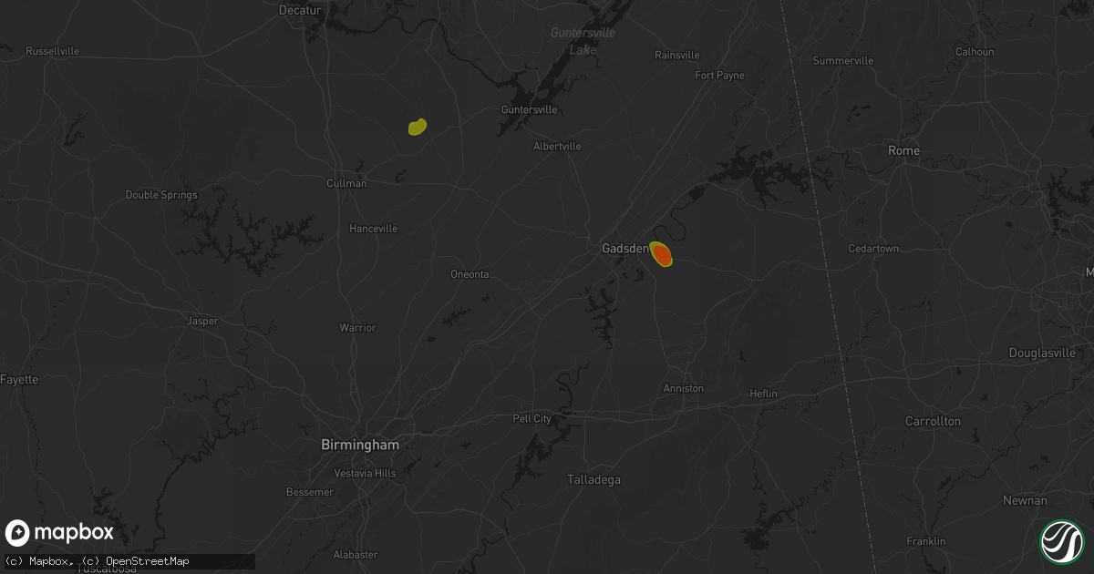 Hail map in Steele, AL on July 1, 2026