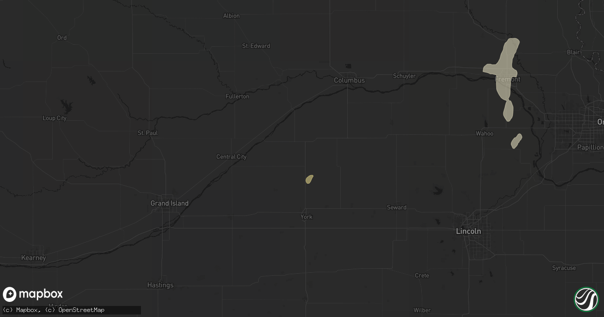Hail map in Stromsburg, NE on July 1, 2026
