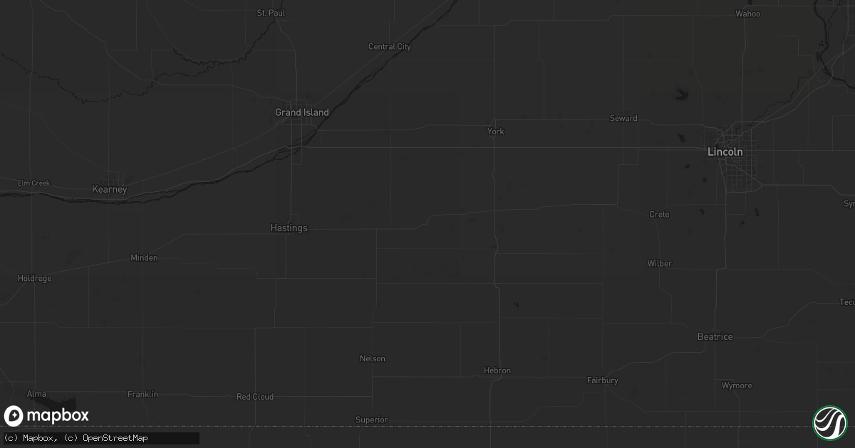Hail map in Sutton, NE on July 1, 2026