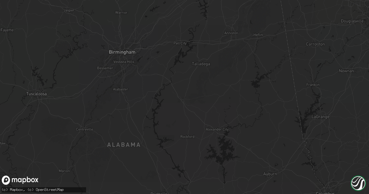 Hail map in Sylacauga, AL on July 1, 2026