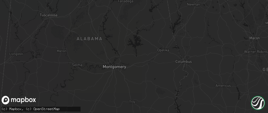 Hail map in Tallassee, AL on July 1, 2026