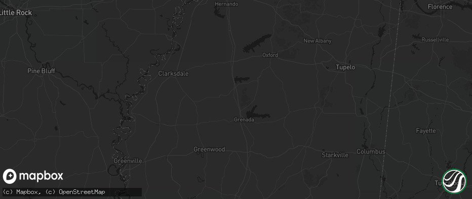 Hail map in Tillatoba, MS on July 1, 2026