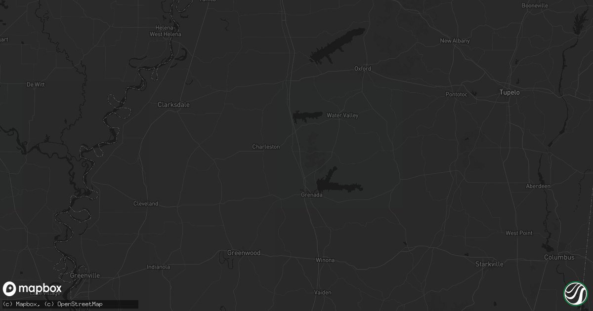 Hail map in Tillatoba, MS on July 1, 2026