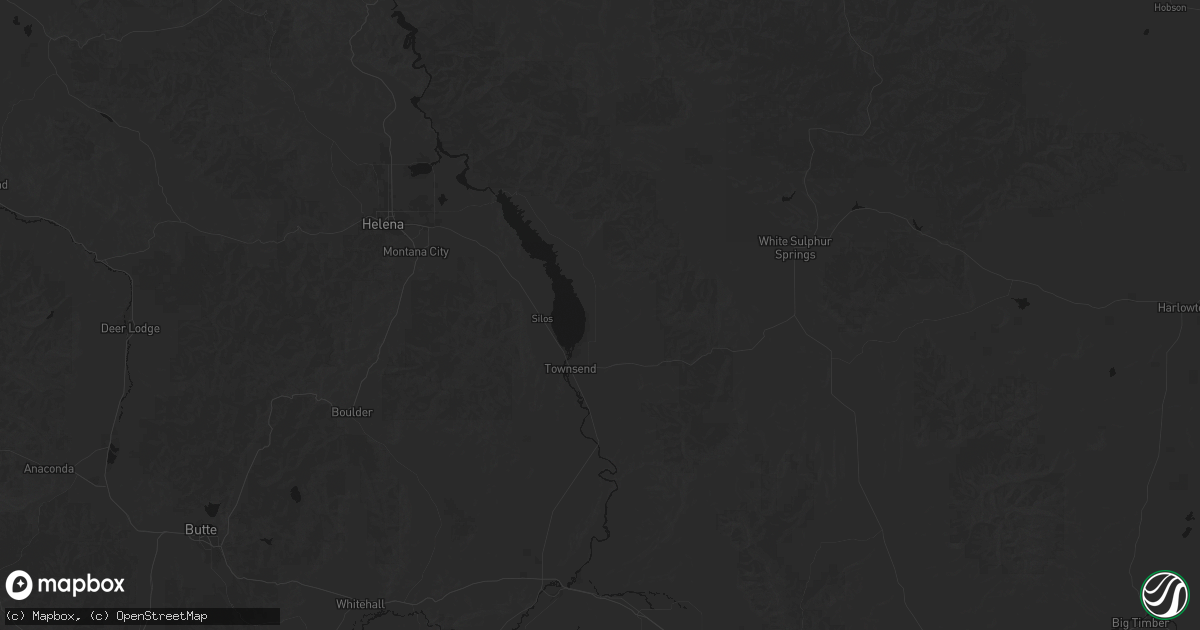 Hail map in Townsend, MT on July 1, 2026