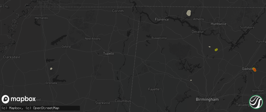 Hail map in Tremont, MS on July 1, 2026