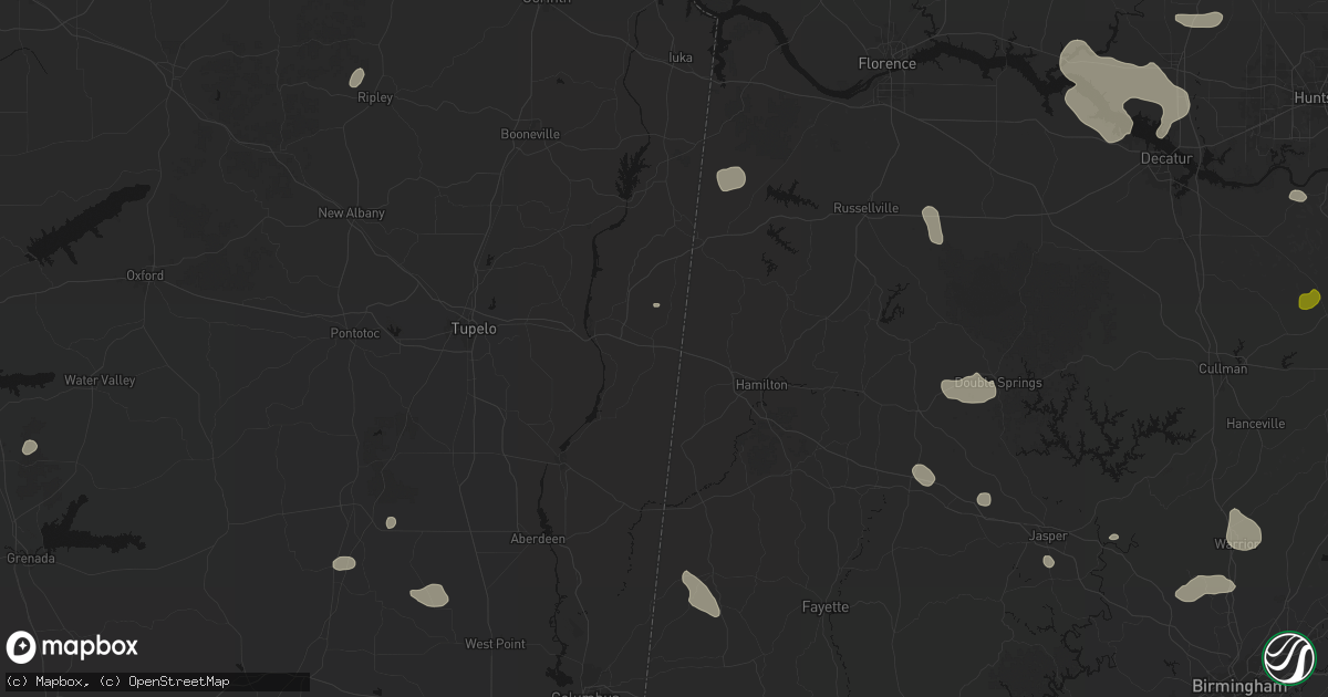 Hail map in Tremont, MS on July 1, 2026