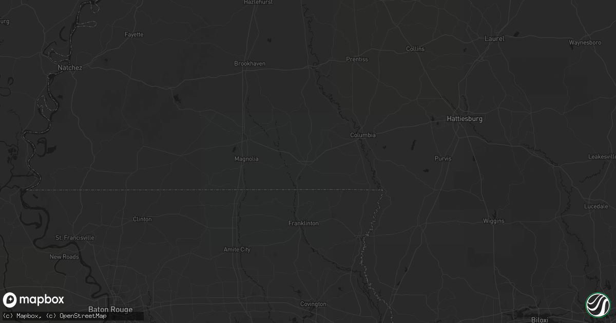 Hail map in Tylertown, MS on July 1, 2026