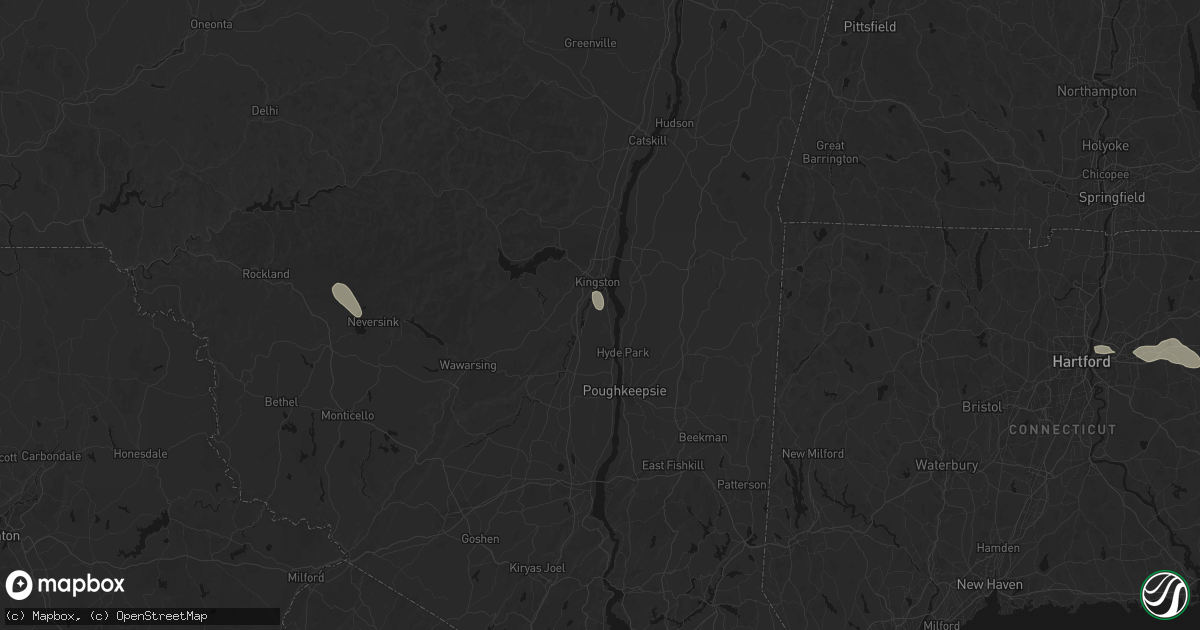 Hail map in Ulster Park, NY on July 1, 2026