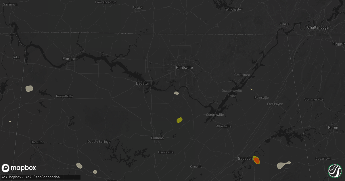 Hail map in Valhermoso Springs, AL on July 1, 2026