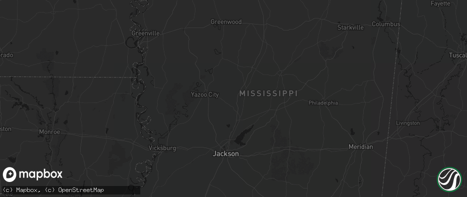 Hail map in Vaughan, MS on July 1, 2026