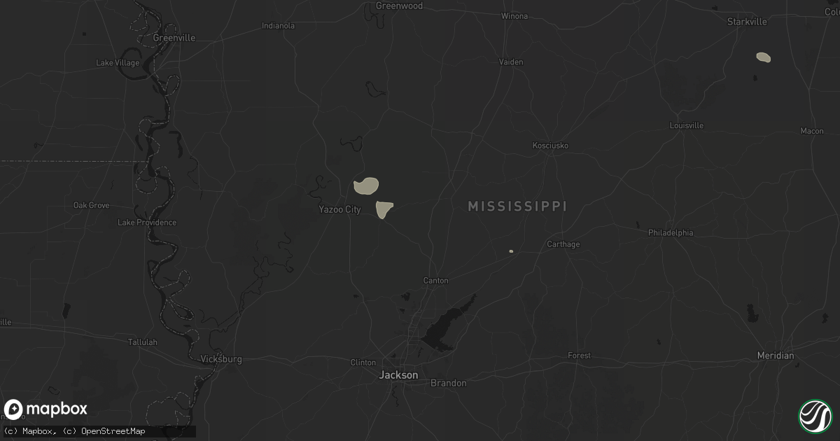 Hail map in Vaughan, MS on July 1, 2026