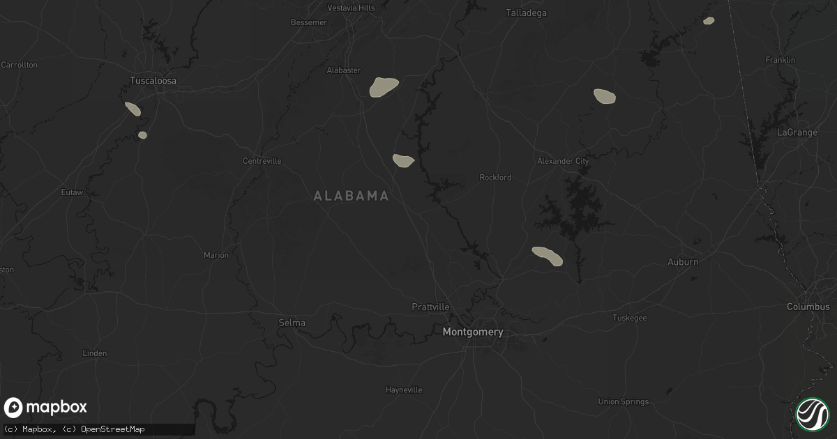 Hail map in Verbena, AL on July 1, 2026