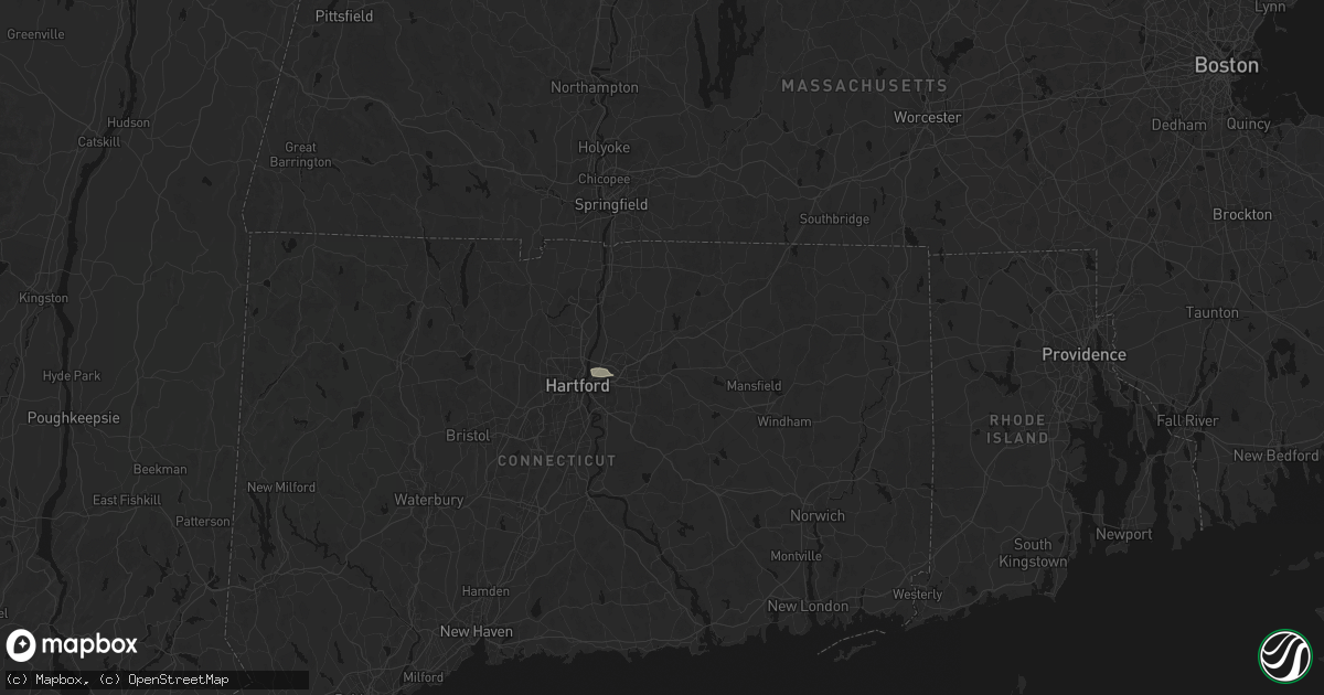 Hail map in Vernon Rockville, CT on July 1, 2026