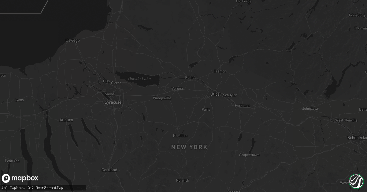 Hail map in Vernon, NY on July 1, 2026