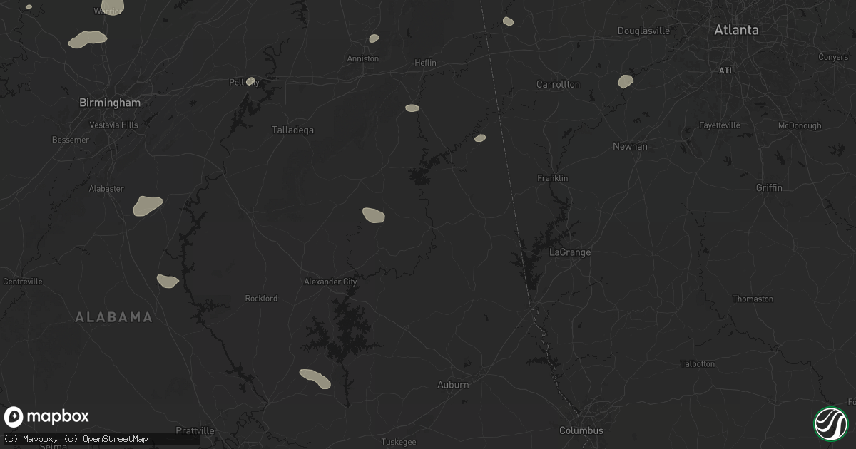 Hail map in Wadley, AL on July 1, 2026