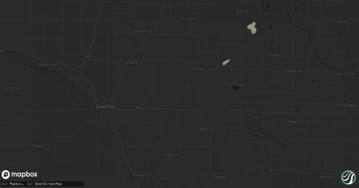 Hail map in Washta, IA on July 1, 2026