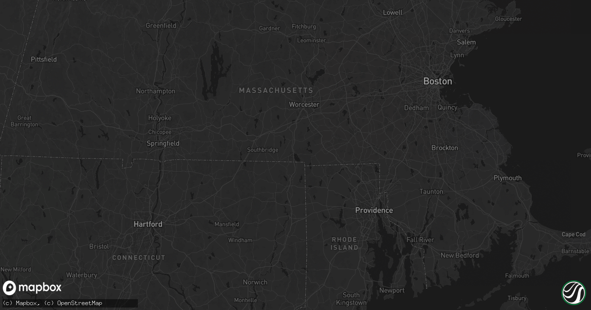 Hail map in Webster, MA on July 1, 2026