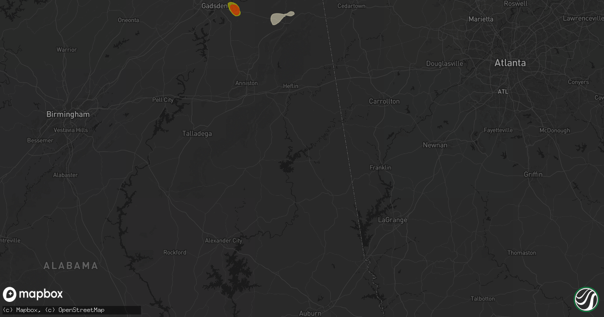 Hail map in Wedowee, AL on July 1, 2026