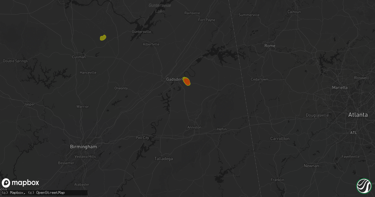 Hail map in Wellington, AL on July 1, 2026