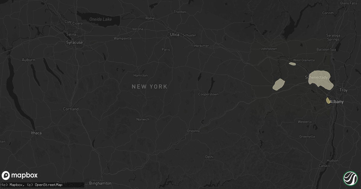 Hail map in West Burlington, NY on July 1, 2026