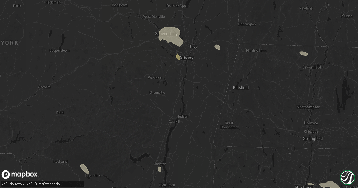 Hail map in West Coxsackie, NY on July 1, 2026