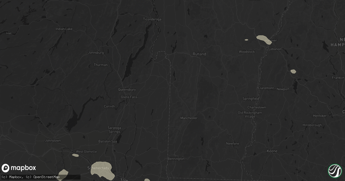 Hail map in West Pawlet, VT on July 1, 2026