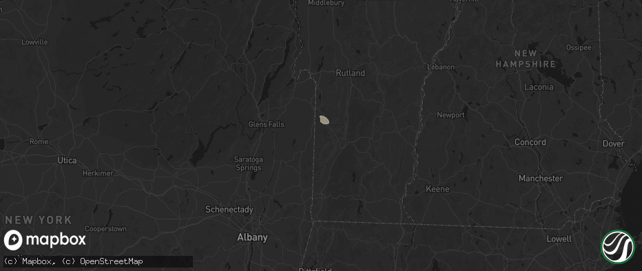 Hail map in West Rupert, VT on July 1, 2026