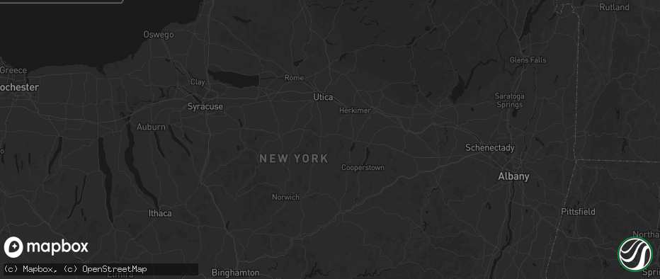 Hail map in West Winfield, NY on July 1, 2026