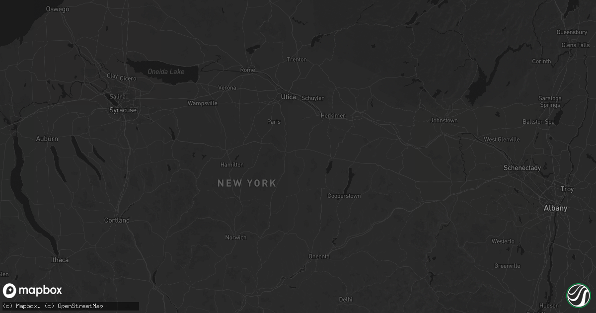 Hail map in West Winfield, NY on July 1, 2026