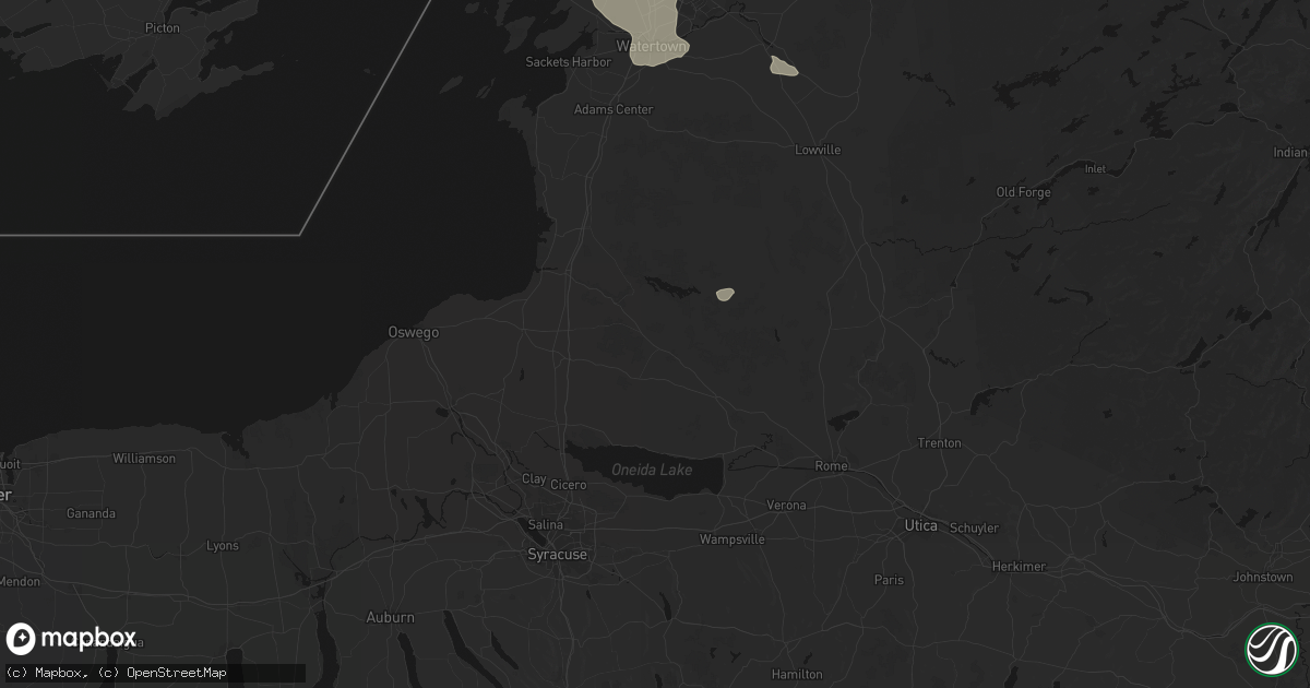 Hail map in Williamstown, NY on July 1, 2026