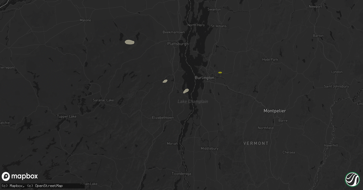 Hail map in Willsboro, NY on July 1, 2026