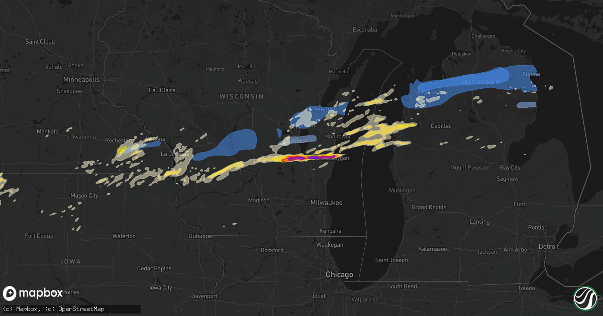 Hail map on July 1, 2026