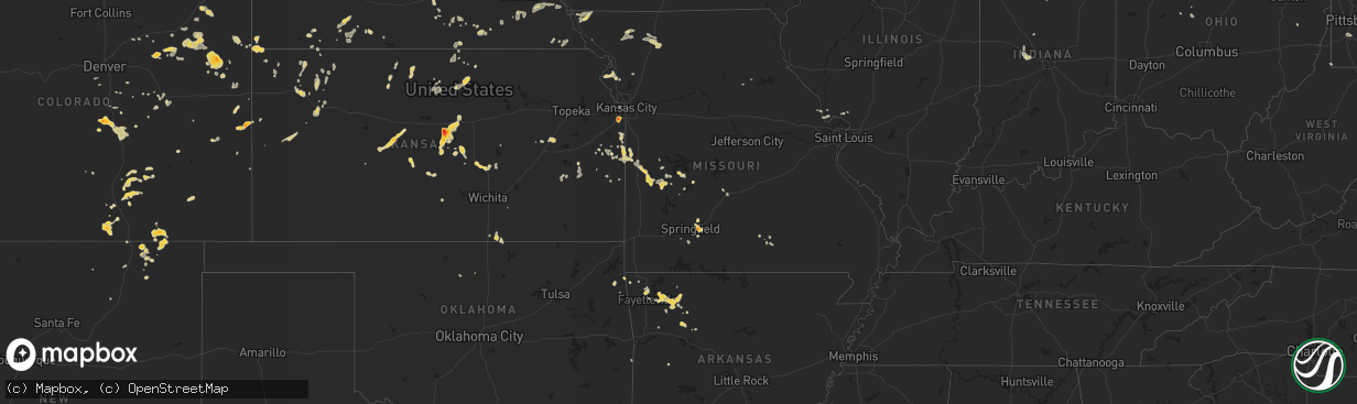 Hail map on July 2, 2011