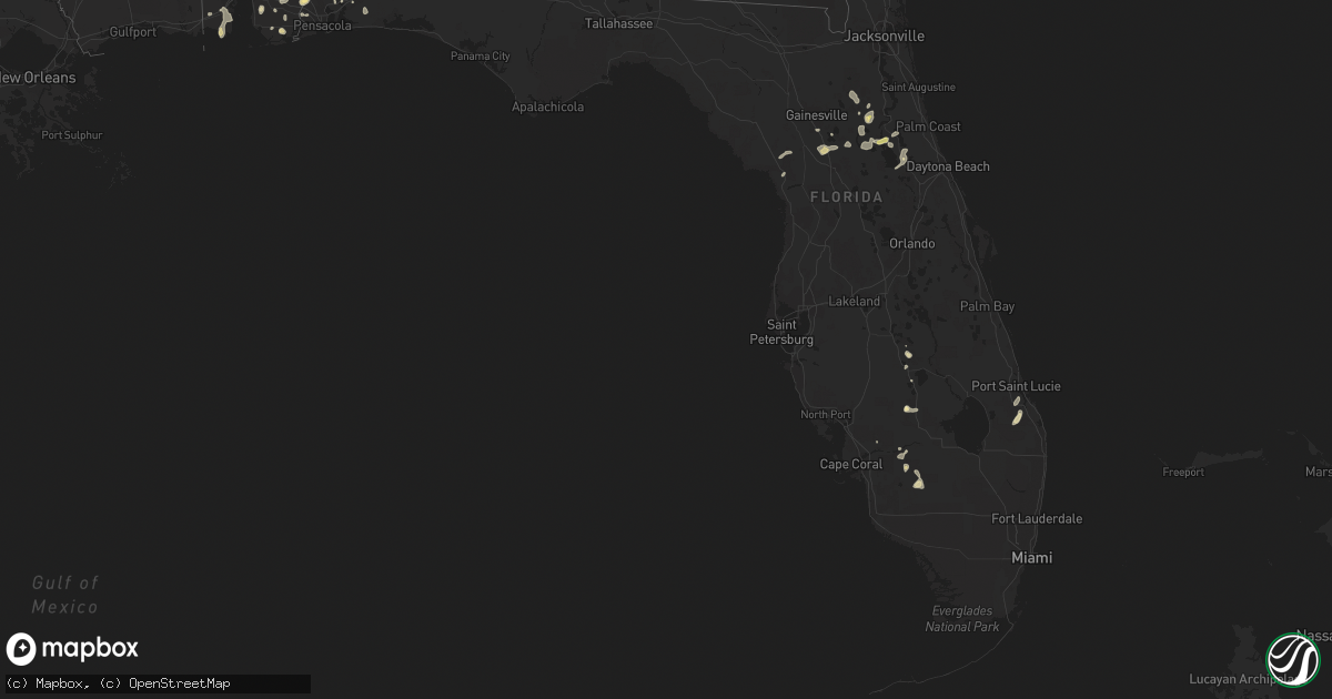 Hail map in Florida on July 2, 2012