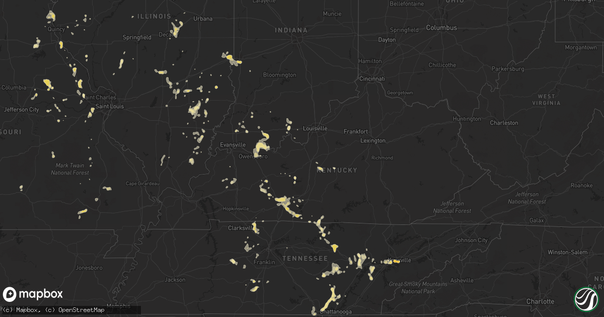Hail map in Kentucky on July 2, 2012