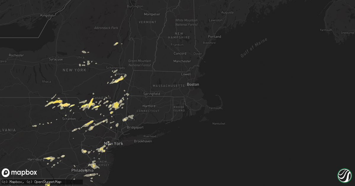 Hail map in Connecticut on July 2, 2014