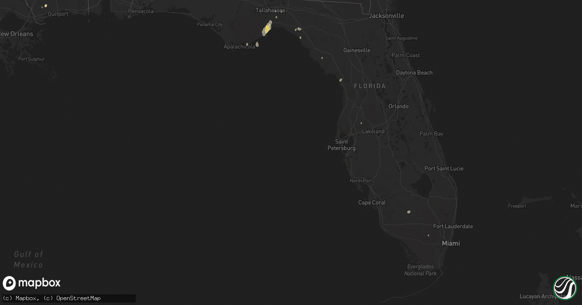 Hail map in Florida on July 2, 2014