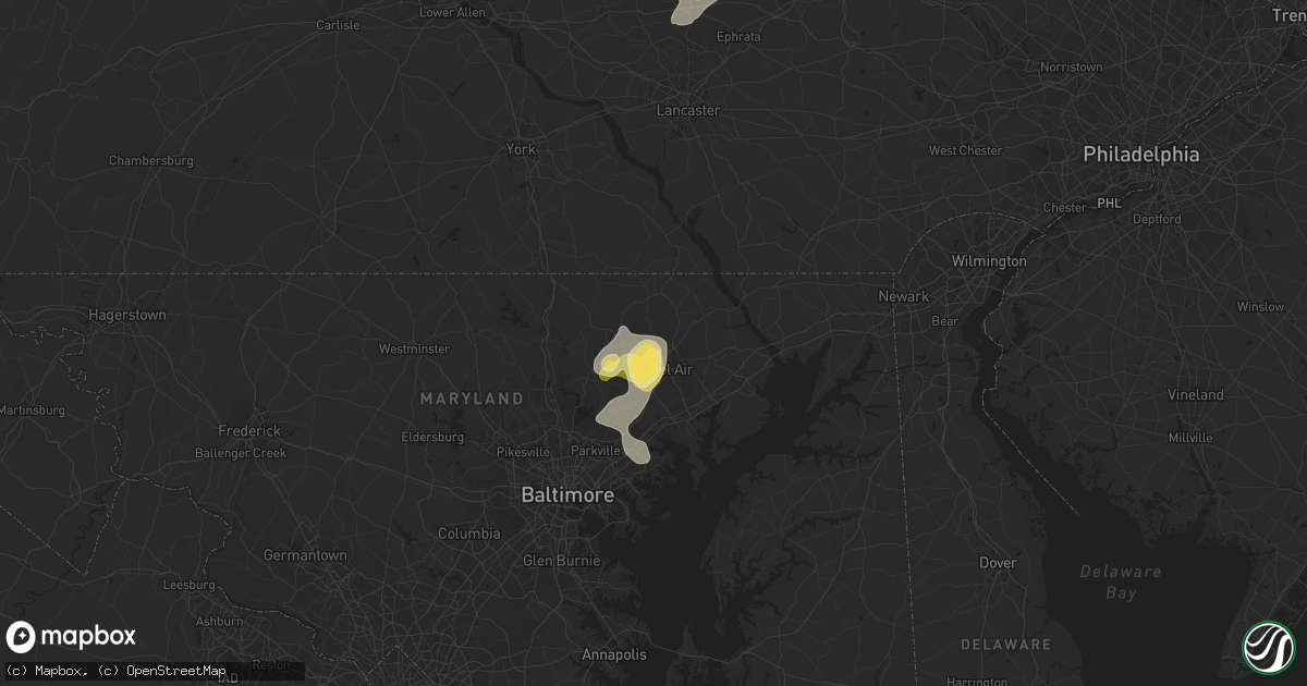 Hail map in Forest Hill, MD on July 2, 2014