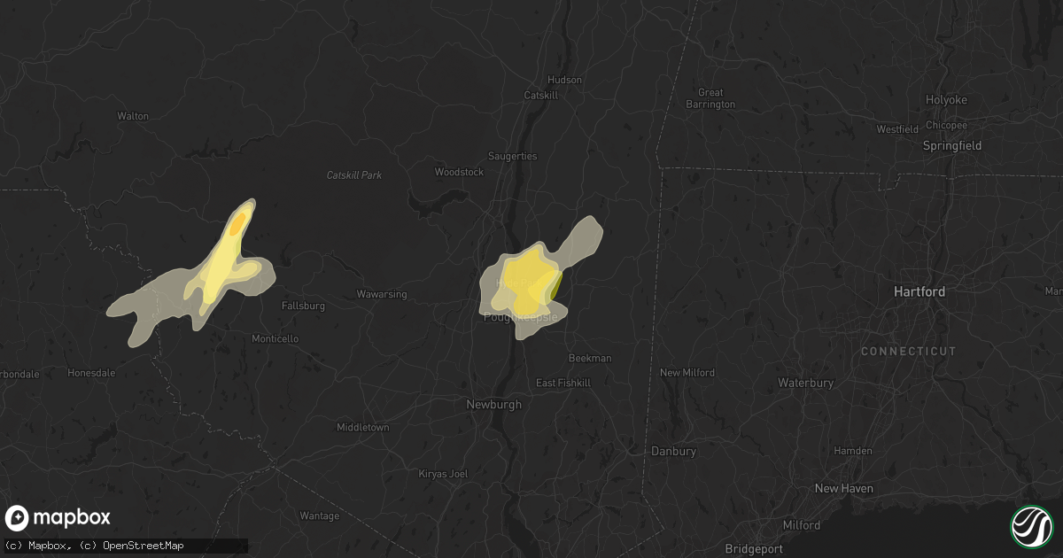 Hail map in Hyde Park, NY on July 2, 2014