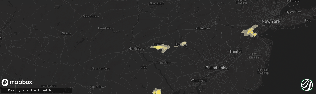 Hail map in Lebanon, PA on July 2, 2014