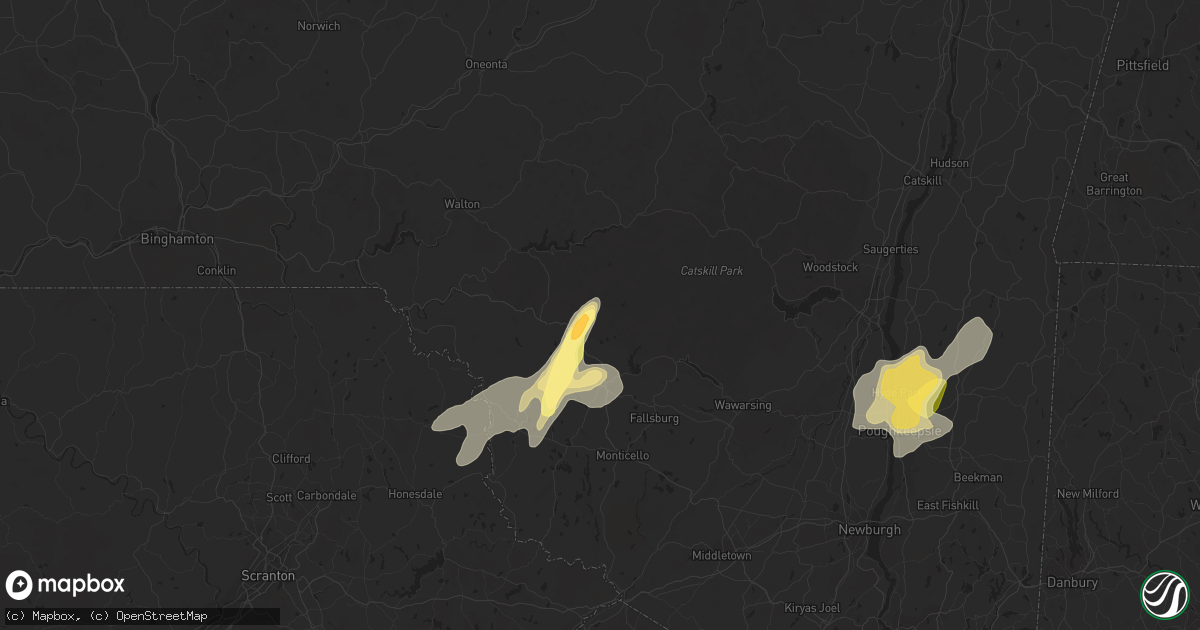 Hail map in Livingston Manor, NY on July 2, 2014